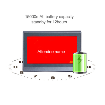 Mit Seiten versehene elektronische Namen-Karte DC12V Doppeltes 7 Zoll LCD-Bildschirm