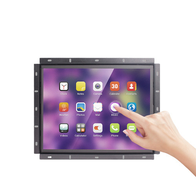 Industrieller Metall-LCD-Monitor mit 300 cd/m2 Helligkeit und HDMI-VGA-DVI-Ports