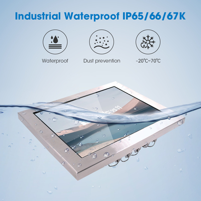 Resistive Touch Wasserdichtes Panel PC 64GB SSD IP65 Bewertung -20C bis 60C 450cd/m2 Helligkeit