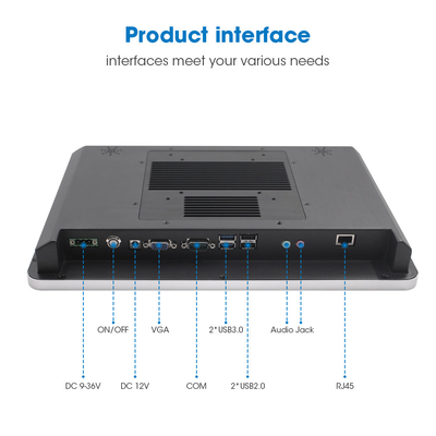256 GB SSD 8 GB Speicher 350 Nits Industrial Touchscreen Panel PC mit VGA COM USB RJ45 Audio JACK